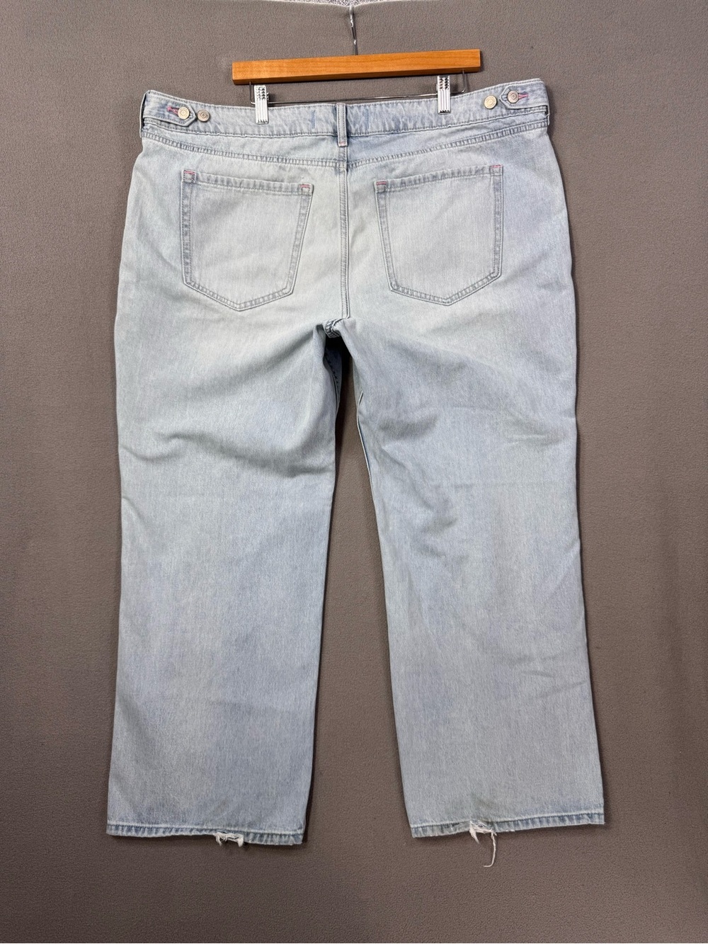Hollister Low Rise Baggy Light Blue Wash Wide Leg Denim Jeans, Plus Size 20 - Picture 5 of 16